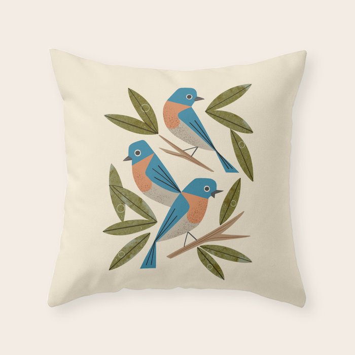 Bluebirds Throw Pillow Gallery Image 6