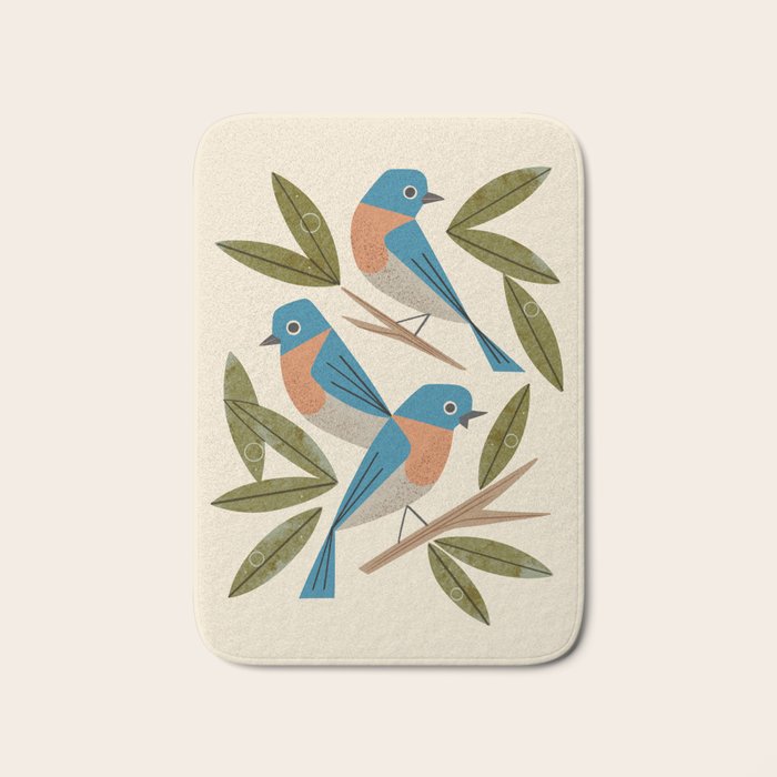 Bluebirds Bath Mat Gallery Image 1