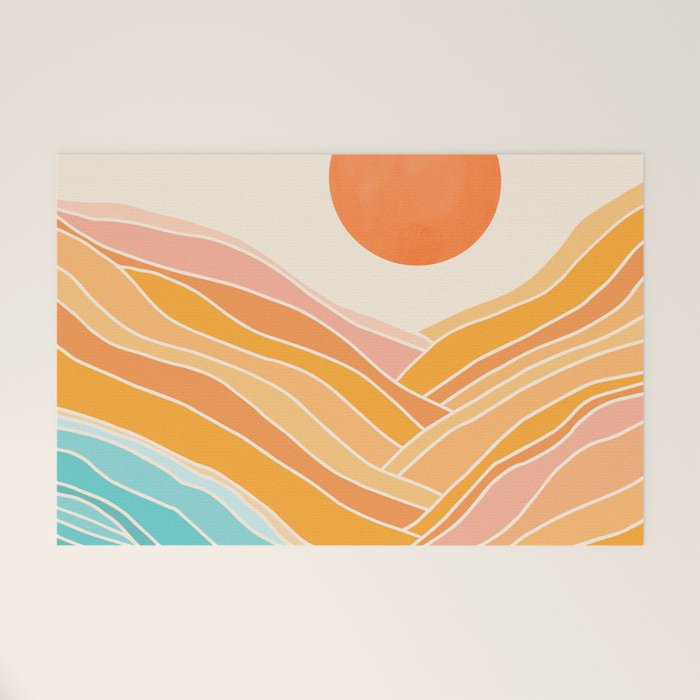 Adventure On The Horizon Abstract Landscape Welcome Mat Gallery Image 1