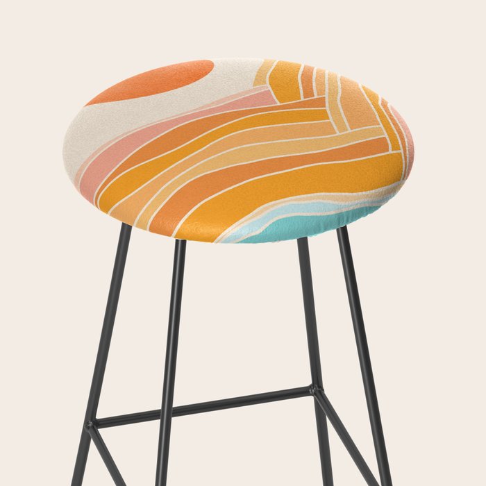 Adventure On The Horizon Abstract Landscape Stool Gallery Image 2
