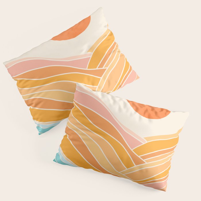 Adventure On The Horizon Abstract Landscape Pillow Sham Gallery Image 1