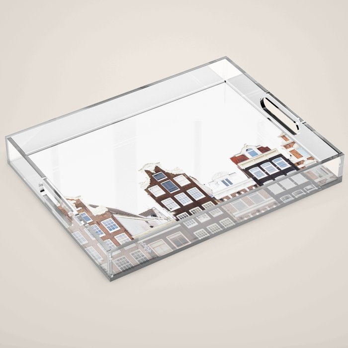 Crooked Amsterdam Houses | Architecture Art Print | Travel Photography Acrylic Tray Gallery Image 1