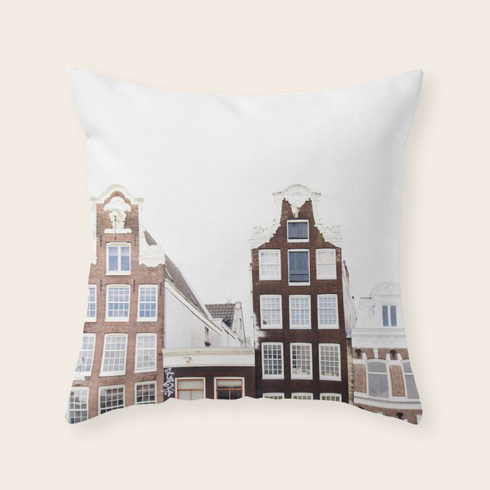 Crooked Amsterdam Houses | Architecture Art Print | Travel Photography Throw Pillow Gallery Image 6