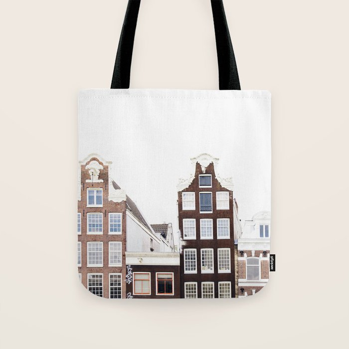 Crooked Amsterdam Houses | Architecture Art Print | Travel Photography Tote Bag Gallery Image 1