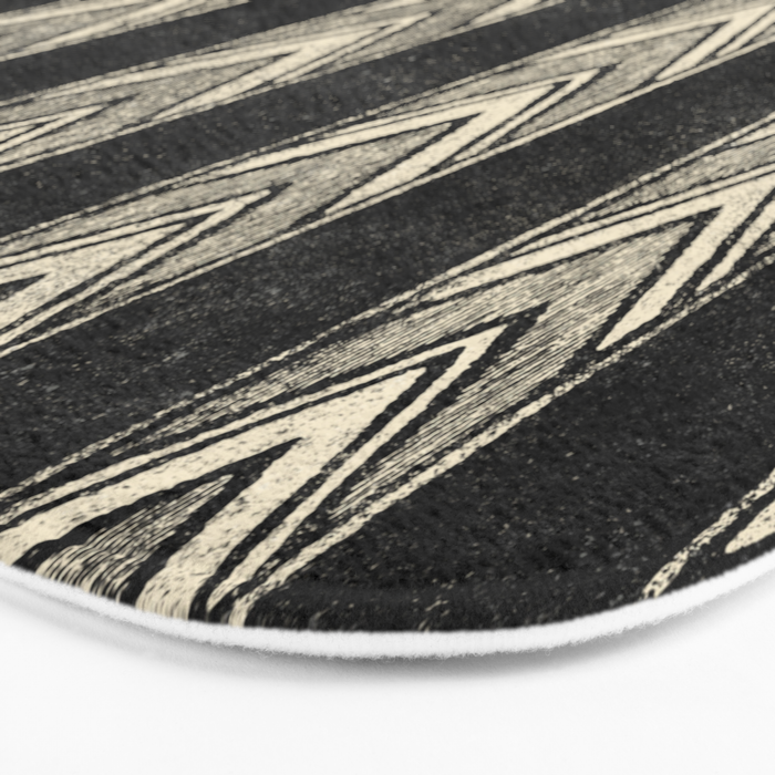 Canyon Stripe - black and cream Bath Mat Gallery Image 3