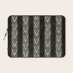 Canyon Stripe - black and cream Laptop Sleeve Gallery Image 1