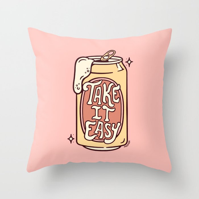 TAKE IT EASY (PINK) Throw Pillow Gallery Image 6