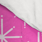 Hot Pink Mid Century Modern Twinkling Stars Retro Atomic Pattern Comforter Gallery Image 4