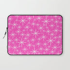 Hot Pink Mid Century Modern Twinkling Stars Retro Atomic Pattern Laptop Sleeve Gallery Image 1