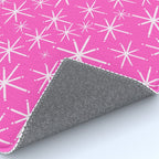 Hot Pink Mid Century Modern Twinkling Stars Retro Atomic Pattern Rug Gallery Image 4