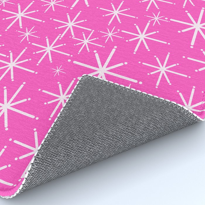 Hot Pink Mid Century Modern Twinkling Stars Retro Atomic Pattern Rug Gallery Image 4