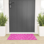 Hot Pink Mid Century Modern Twinkling Stars Retro Atomic Pattern Welcome Mat Gallery Image 3