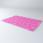 Hot Pink Mid Century Modern Twinkling Stars Retro Atomic Pattern Rug Gallery Image 3
