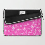 Hot Pink Mid Century Modern Twinkling Stars Retro Atomic Pattern Laptop Sleeve Gallery Image 2