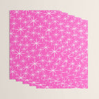 Hot Pink Mid Century Modern Twinkling Stars Retro Atomic Pattern Wrapping Paper Gallery Image 3
