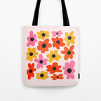 Retro Flowers: Pastel Edition Tote Bag Gallery Image 1