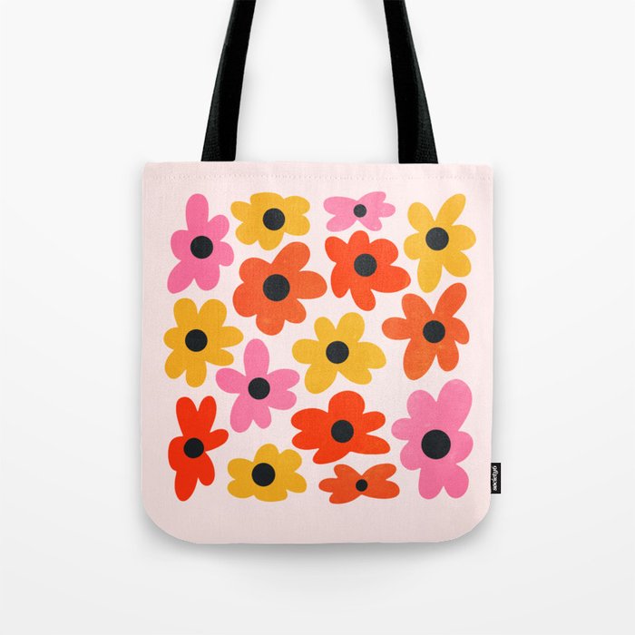 Retro Flowers: Pastel Edition Tote Bag Gallery Image 1