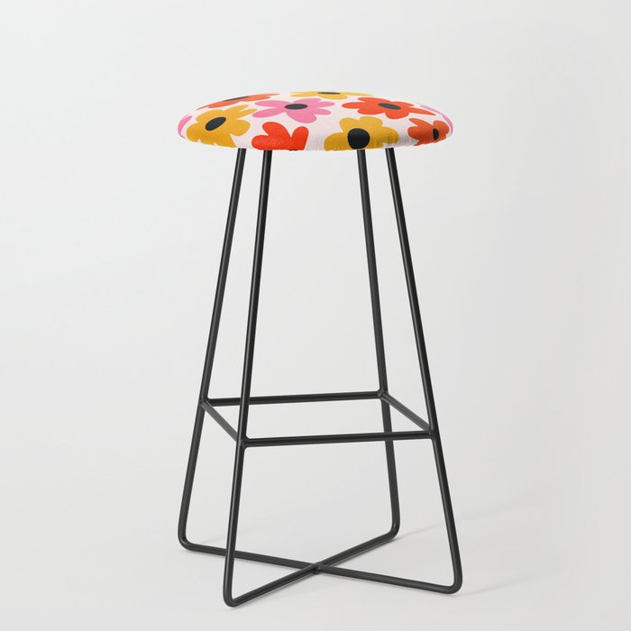 Retro Flowers: Pastel Edition Stool Gallery Image 1
