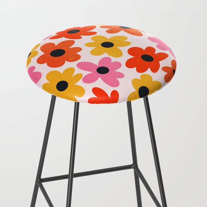 Retro Flowers: Pastel Edition Stool Gallery Image 2
