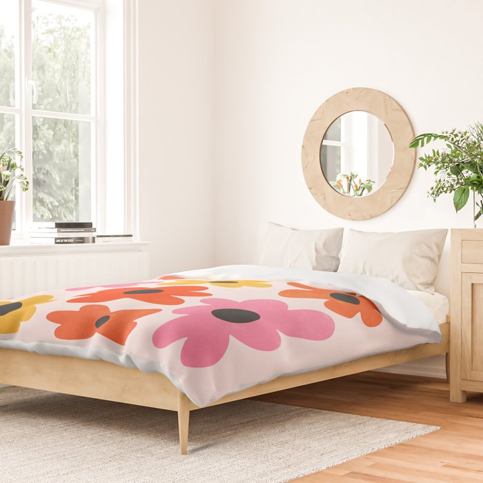 Retro Flowers: Pastel Edition Duvet Cover Gallery Image 2