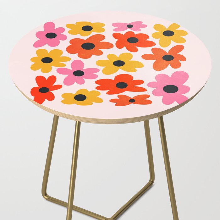 Retro Flowers: Pastel Edition Side Table Gallery Image 2