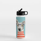 Portrait of a greyhound dog II Water Bottle Gallery Image 1