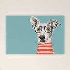 Portrait of a greyhound dog II Welcome Mat Gallery Image 1