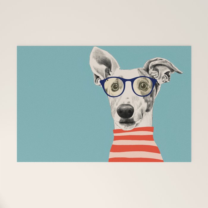 Portrait of a greyhound dog II Welcome Mat Gallery Image 1