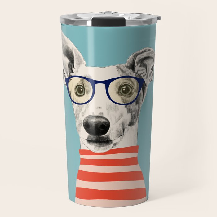 Portrait of a greyhound dog II Travel Mug Gallery Image 1