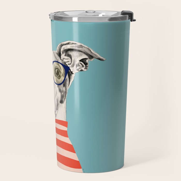 Portrait of a greyhound dog II Travel Mug Gallery Image 2