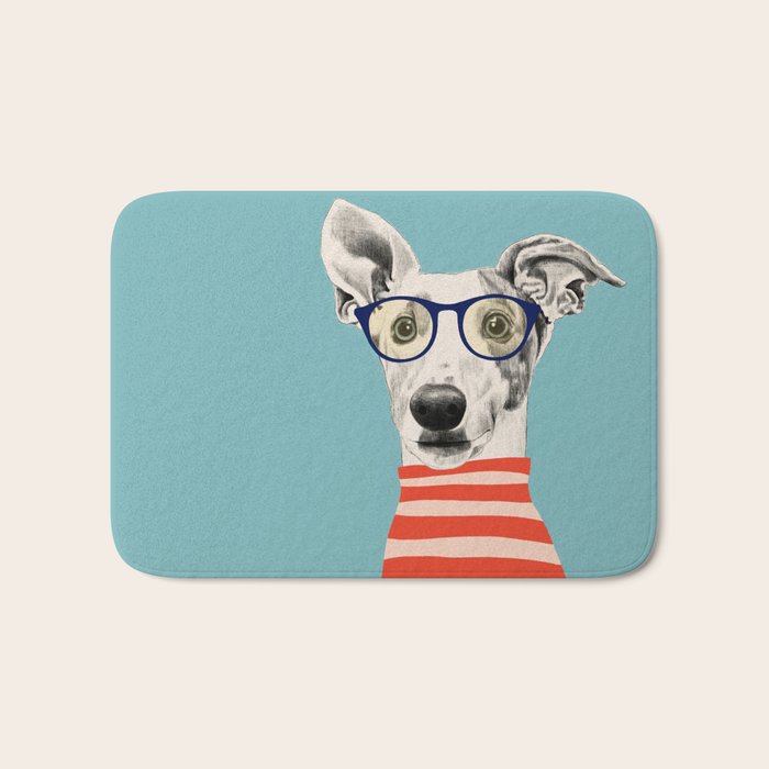 Portrait of a greyhound dog II Bath Mat Gallery Image 1