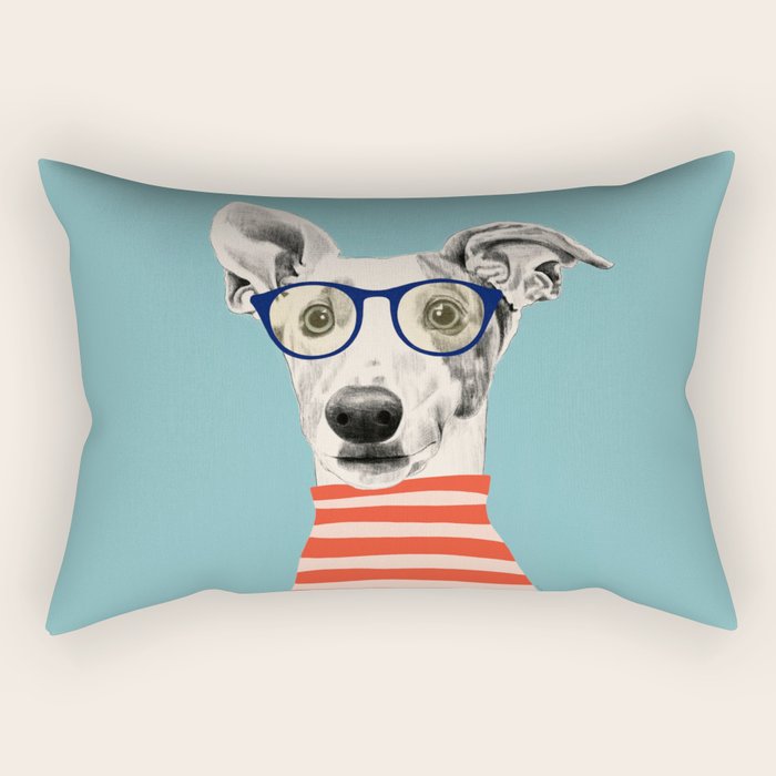 Portrait of a greyhound dog II Rectangular Pillow Gallery Image 1