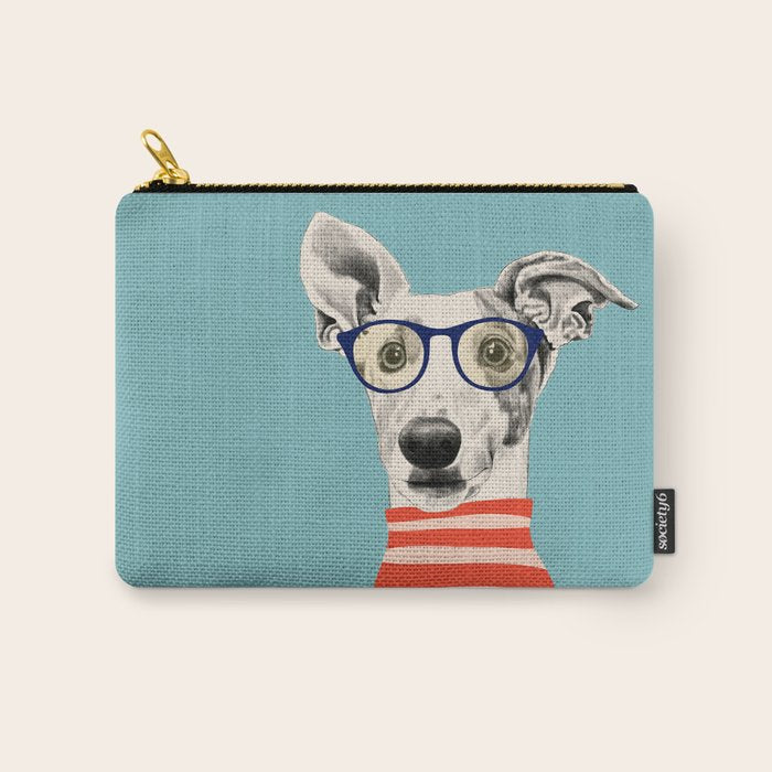 Portrait of a greyhound dog II Carry All Pouch Gallery Image 1