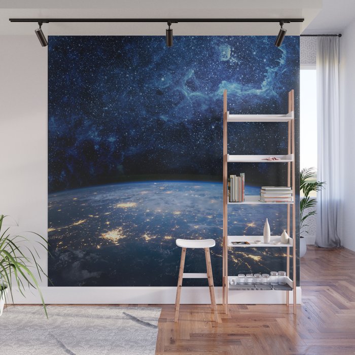Earth and Galaxy Wall Mural Gallery Image 1