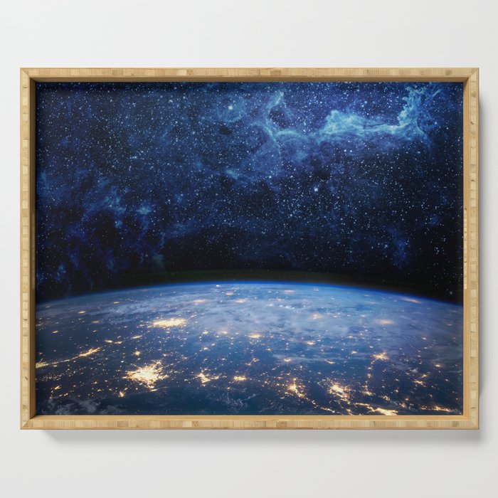 Earth and Galaxy Serving Tray Gallery Image 1