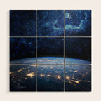 Earth and Galaxy Wood Wall Art Gallery Image 1