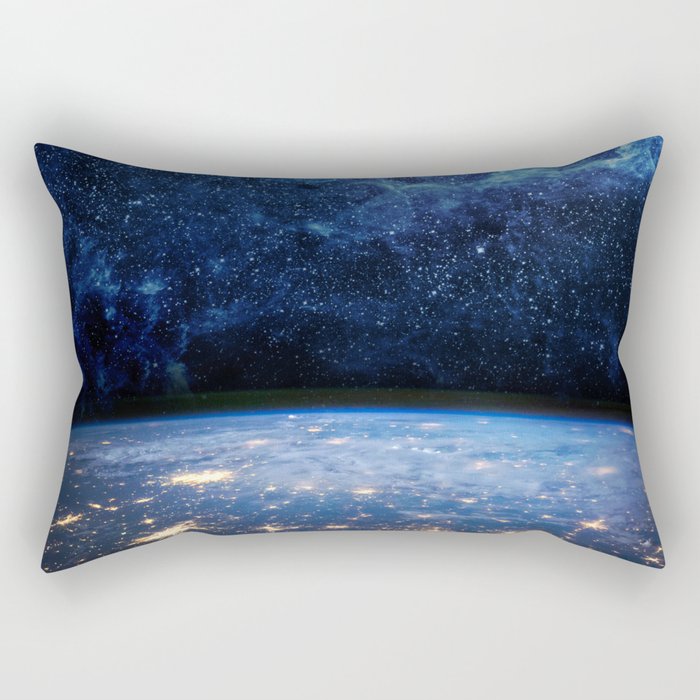 Earth and Galaxy Rectangular Pillow Gallery Image 1