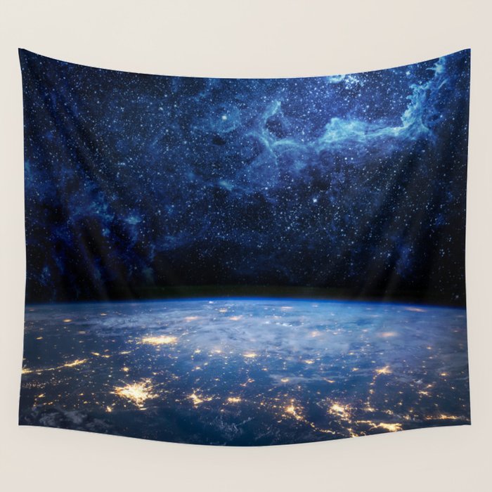 Earth and Galaxy Wall Tapestry Gallery Image 1