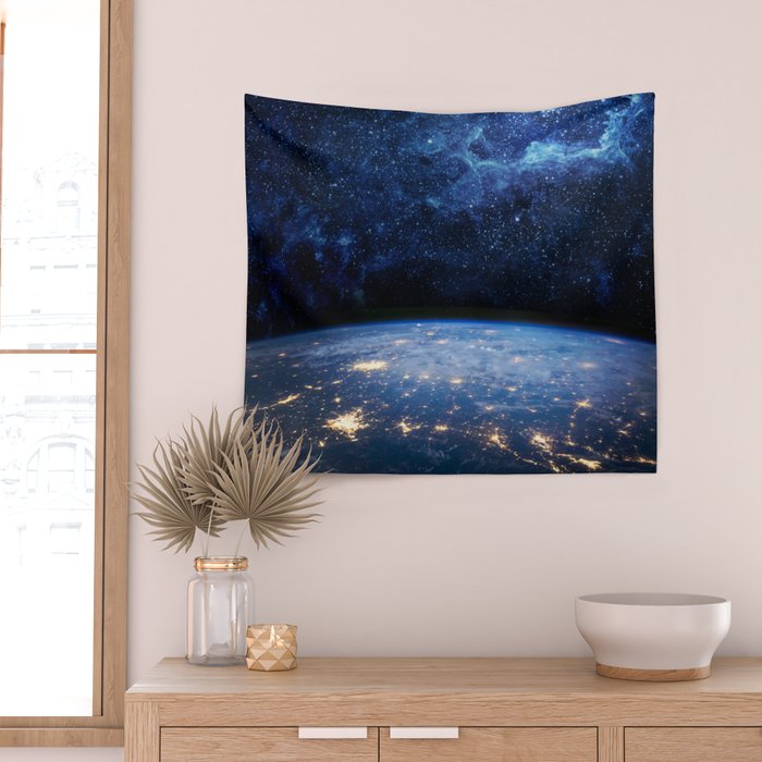 Earth and Galaxy Wall Tapestry Gallery Image 2