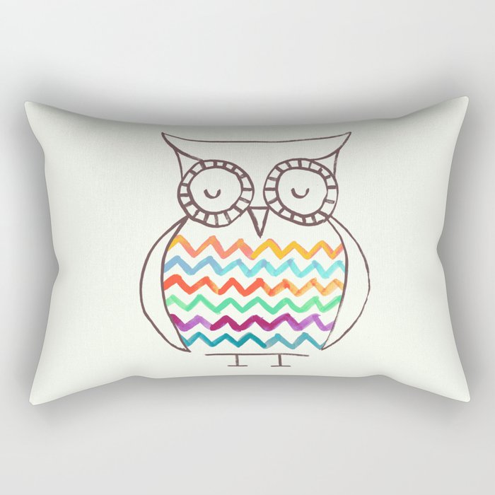 Chevron Owl Rectangular Pillow Gallery Image 1