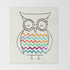 Chevron Owl Throw Blanket Gallery Image 2
