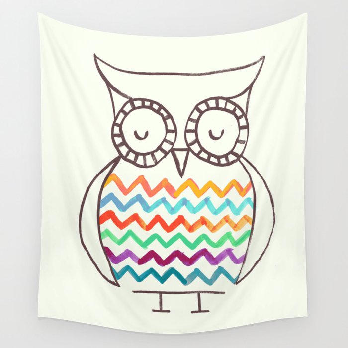Chevron Owl Wall Tapestry Gallery Image 1