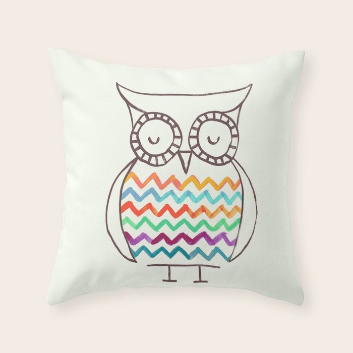 Chevron Owl Throw Pillow Gallery Image 6