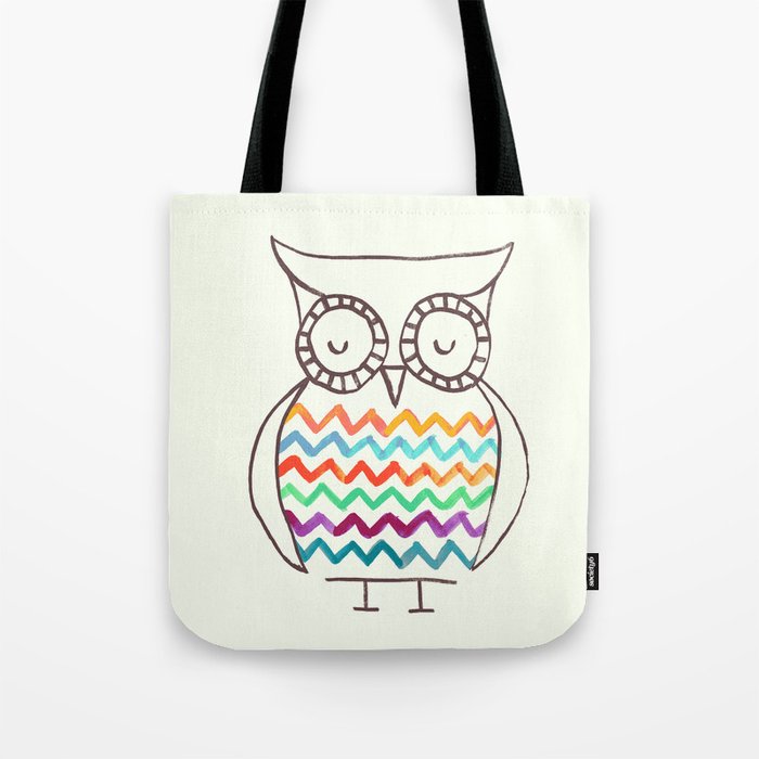 Chevron Owl Tote Bag Gallery Image 1