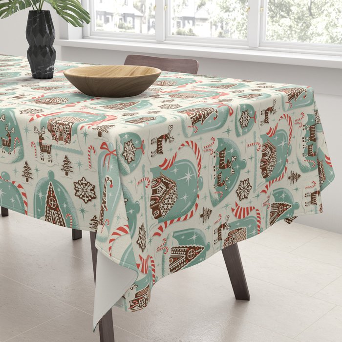 Gingerbread Village Cream Tablecloth Gallery Image 3