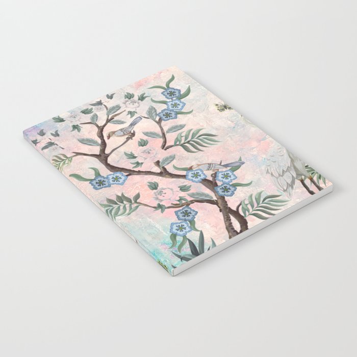 Chinoiserie Pastel Peacock Garden Fresco Notebook Gallery Image 1