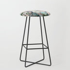 Chinoiserie Pastel Peacock Garden Fresco Stool Gallery Image 1