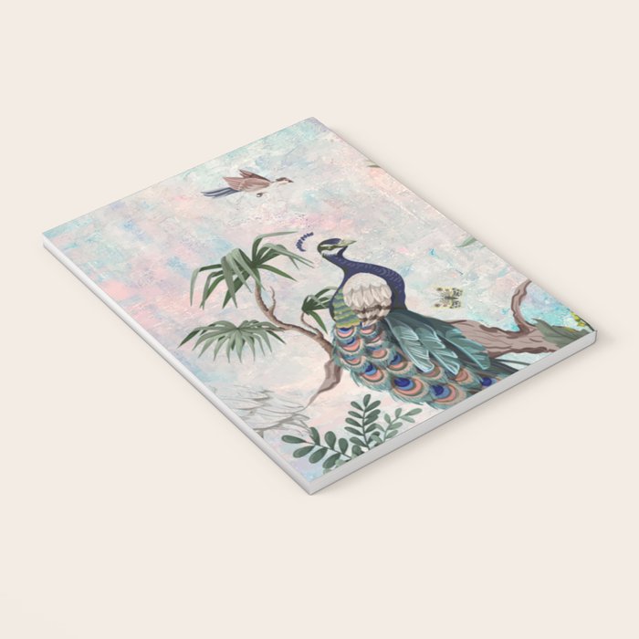 Chinoiserie Pastel Peacock Garden Fresco Notebook Gallery Image 3