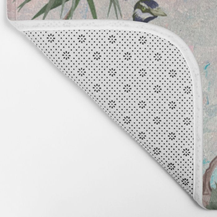 Chinoiserie Pastel Peacock Garden Fresco Bath Mat Gallery Image 2