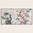 Chinoiserie Pastel Peacock Garden Fresco Desk Mat Gallery Image 3